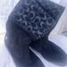 Coach Shoes | Coach Tatum Black Leather Boots With Signature Wool Top. Pull On Booties6.5 M | Color: Black/Gray | Size: 6.5