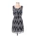 A. Byer Casual Dress: Gray Print Dresses - Women's Size Small