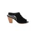 Paul Green Heels: Slip-on Chunky Heel Bohemian Black Solid Shoes - Women's Size 7 - Open Toe