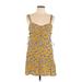 Forever 21 Casual Dress - Mini Sweetheart Sleeveless: Yellow Floral Dresses - Women's Size Large