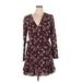 Veronica Beard Casual Dress - Wrap: Burgundy Floral Dresses - Women's Size 14