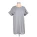 Old Navy Casual Dress - Shift Scoop Neck Short sleeves: Gray Print Dresses - Women's Size Large