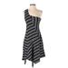 Maeve Casual Dress - A-Line Open Neckline Sleeveless: Black Stripes Dresses - Women's Size Small