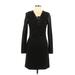 French Connection Casual Dress - Sheath Tie Neck Long sleeves: Black Solid Dresses - Women's Size 10