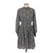 Lucy Paris Casual Dress - A-Line Mock 3/4 sleeves: Gray Dresses - Women's Size Medium
