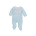 Carter's Long Sleeve Onesie: Blue Bottoms - Size 3 Month