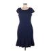 Eden Court Cocktail Dress - Sheath: Blue Solid Dresses - Women's Size 8