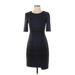 Betsey Johnson Casual Dress - Sheath: Blue Jacquard Dresses - Women's Size 2