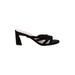 Cole Haan Sandals: Slide Chunky Heel Casual Black Print Shoes - Women's Size 7 1/2 - Open Toe