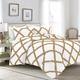 HUNTER BEDDING Two-Tone Diamond Ruffle Duvet/Quilt Cover 3 PCS Set with Hidden Zipper (1 Duvet Cover and 2 Pillow Cover) 600 Thread Count 100% Cotton - White/Taupe Solid UK King Size