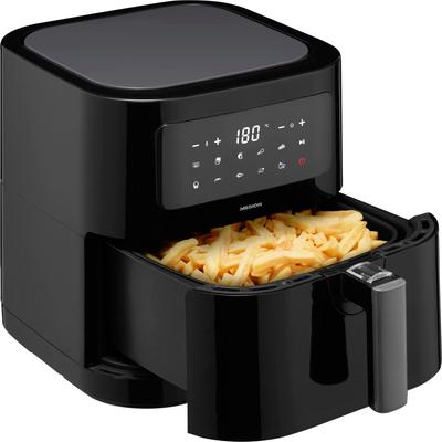 MEDION Heissluftfritteuse "MD11740 E40 XL, Nutzinhalt 5,2 L; Korb in Korb", schwarz-weiß (weiß und schwarz), B:38cm H:31,1cm T:32cm, Fritteusen, digitales Bedienfeld, 9 Automatikprogramme Image