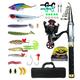 Telescopic Fishing Rod, Fishing Spinning Reel Combo Set, Carbon Fiber Fishing Pol Set, Fishing Lures, Travel Fishing Rods Kit With Spinning Reel, Carrier Bag Accessories For Saltwater Freshwater