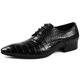 Men's Oxford Leather Shoes Lace-ups Classic Lace-up Shoe Business Wedding Party Work Formal Shoes,Black-43