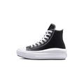 CONVERSE Women's Chuck Taylor All Star Move Platform FOUNDATIONAL Leather Sneaker, 6 UK Black/White/White