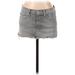 7 For All Mankind Denim Mini Skirt Mini: Gray Solid Bottoms - Women's Size 26