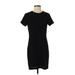 Adrienne Vittadini Casual Dress - Sheath High Neck Short sleeves: Black Print Dresses - Women's Size 2