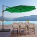 LIVOOSUN 11Ft Patio Cantilever Umbrella,Hanging Canopy Umbrella w/Base