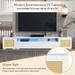 3-Piece Extended TV Stand TV Console Table for TVs Up to 90", Modern Entertainment Center LED TV Cabinet for Home Theatre