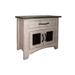 Ata 28 Inch Nightstand with One Drawer, 2 Doors, Pine Wood, Gray, Brown