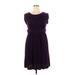 Gilli Casual Dress - Mini Scoop Neck Sleeveless: Purple Solid Dresses - Women's Size 1X