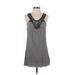 Banana Republic Cocktail Dress - Shift Scoop Neck Sleeveless: Gray Print Dresses - Women's Size 0 Petite