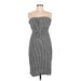 Socialite Casual Dress - Sheath: Gray Plaid Dresses - Women's Size Medium