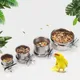 Filles d'alimentation en acier inoxydable pour perroquets avec support à pince plat à nourriture