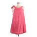 Theory Casual Dress - Mini Scoop Neck Sleeveless: Pink Print Dresses - Women's Size 0