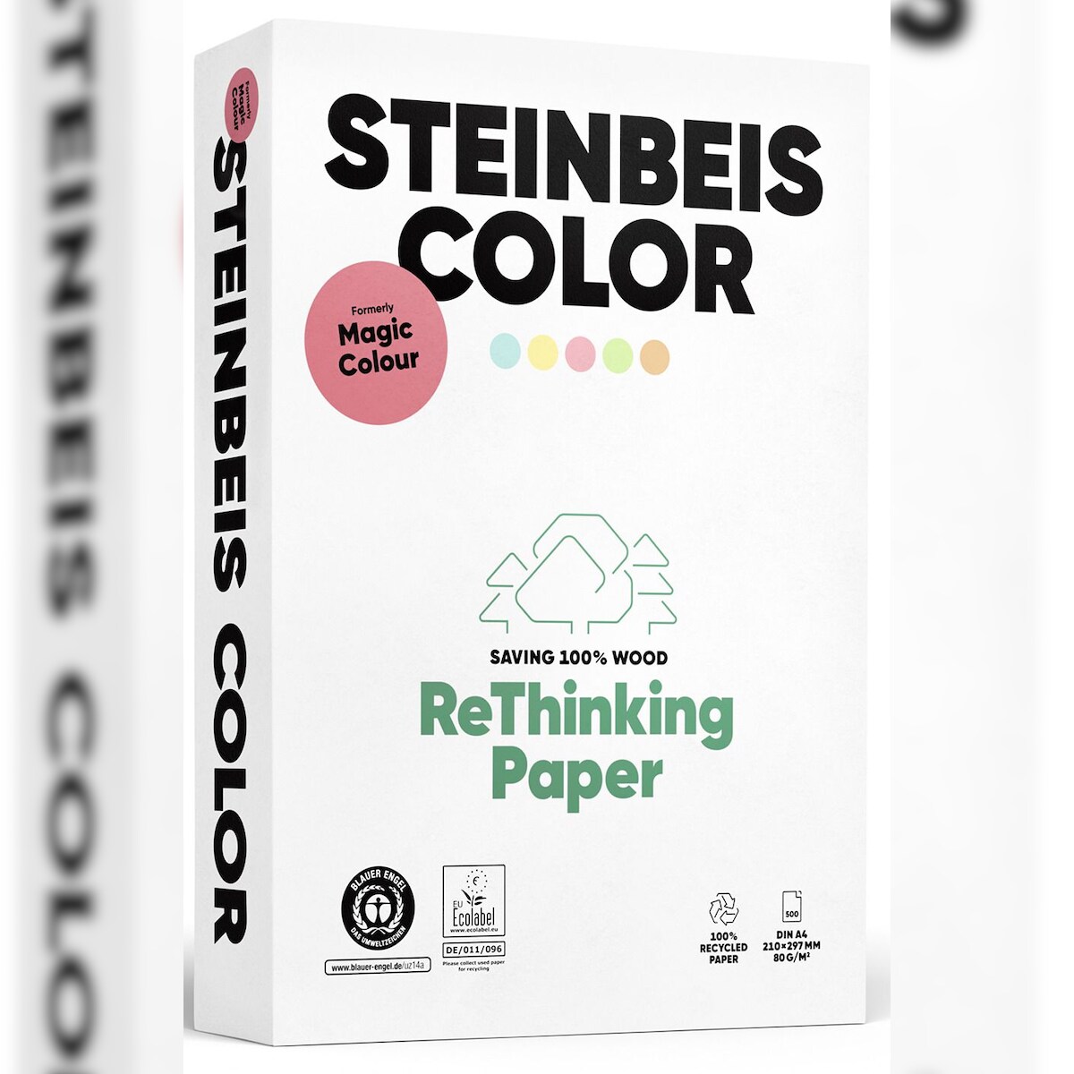 STEINBEIS K2601666080A Magic Colour Recyclingpapier - A4, 80 g/qm, grün, 500 Blatt Image