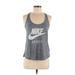Nike Active Tank Top: Gray Print Activewear - Women's Size Medium