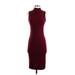 Forever 21 Casual Dress - Midi Mock Sleeveless: Burgundy Solid Dresses - Women's Size Small