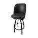 Oak Street SL3136-BLK Swivel Commercial Bar Stool w/ Single Ring & Black Vinyl Foam Bucket Seat