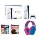 Sony PlayStation 5 Model Group (Slim), Wreckfest, LEGO Star Wars: The Skywalker Saga & G435 Wireless Gaming Headset (Blue) Bundle, White