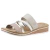 Pantolette RIEKER, Damen, Gr. 39, beige (hellbeige kombiniert), Lederimitat, feminin, Schuhe, Keilabsatz, Sommerschuh, 150 Jahre RIEKER Jubiläumsartikel, Topseller