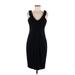 Carole Little Casual Dress - Sheath V Neck Sleeveless: Black Solid Dresses - Women's Size 10