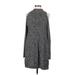 Express Outlet Casual Dress - Shift Mock Long sleeves: Gray Dresses - Women's Size Medium