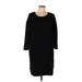 Athleta Casual Dress - Shift Scoop Neck 3/4 sleeves: Black Print Dresses - Women's Size Large