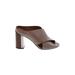 Sarto by Franco Sarto Mule/Clog: Slip-on Chunky Heel Casual Brown Solid Shoes - Women's Size 7 - Open Toe