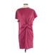 Gap Casual Dress - Shift High Neck Short sleeves: Burgundy Print Dresses - New - Women's Size Small