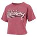 Women's Pressbox Crimson Oklahoma Sooners Team Script Harlow Vintage Waist Length T-Shirt