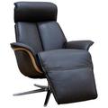 G Plan Ergoform Oslo Power Recliner Chair With Upholstered Sides - Leather Grade L - Light Wood - Polished, Star