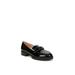 Wide Width Women's London 2 Flat by LifeStride in Black Faux Leather (Size 6 1/2 W)