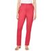 Plus Size Women's Stretch Cotton Chino Straight Leg Pant by Jessica London in Bright Red (Size 22 W)