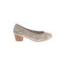 Heels: Slip-on Chunky Heel Boho Chic Gray Shoes - Women's Size 23 - Round Toe