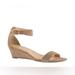 J. Crew Shoes | J. Crew Ankle Strap Open Peep Toe Wedge Size 6.5 | Color: Cream/Tan | Size: 6.5