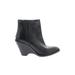 SEY Collection Ankle Boots: Chelsea Boots Wedge Minimalist Black Solid Shoes - Women's Size 8 - Almond Toe