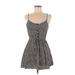 Divided by H&M Cocktail Dress - Mini Scoop Neck Sleeveless: Gray Print Dresses - Women's Size 8