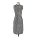 Ann Taylor Casual Dress - Shirtdress Mock Sleeveless: Gray Dresses - Women's Size X-Small