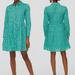 J. Crew Dresses | J. Crew Printed Cotton Button Down Long Sleeve Collared Shirt Dress Size 4 | Color: Blue/Green | Size: 4