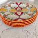 Anthropologie Dining | Anthropologie Sliced Persimmon Ceramic Dinner Plate Set Of 5 Boho Red Orange | Color: Orange/Red | Size: Os